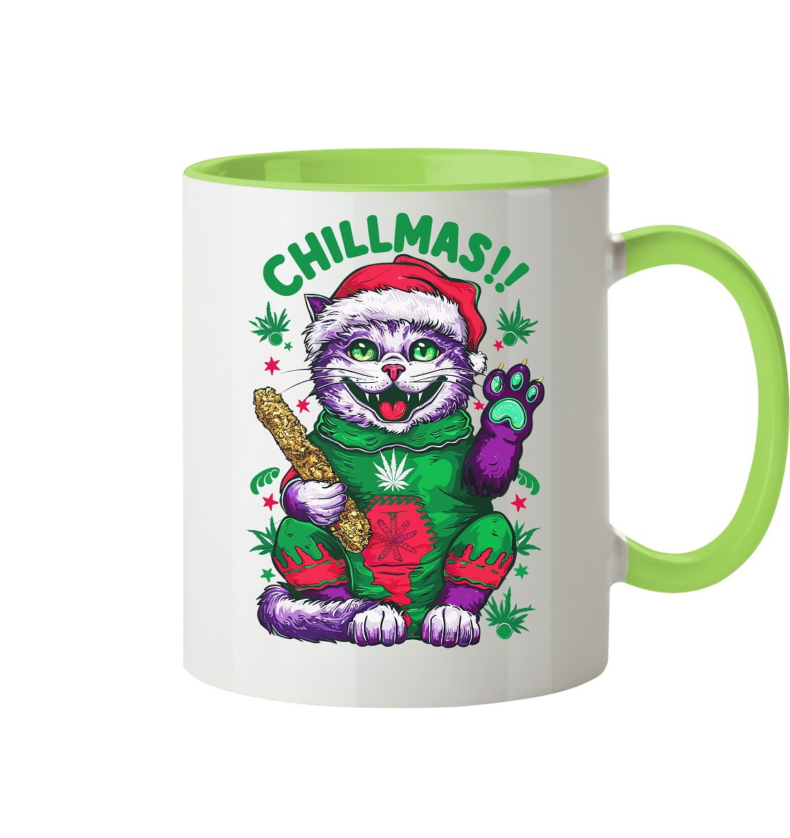 Chillmas Cat - Tasse zweifarbig