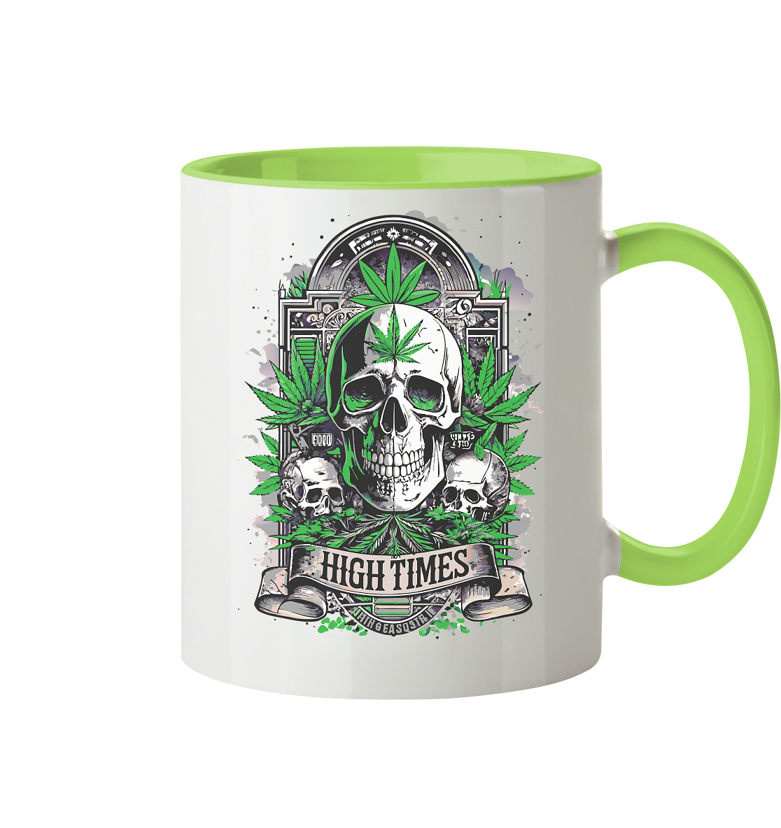 High Times Skull Green - Tasse zweifarbig