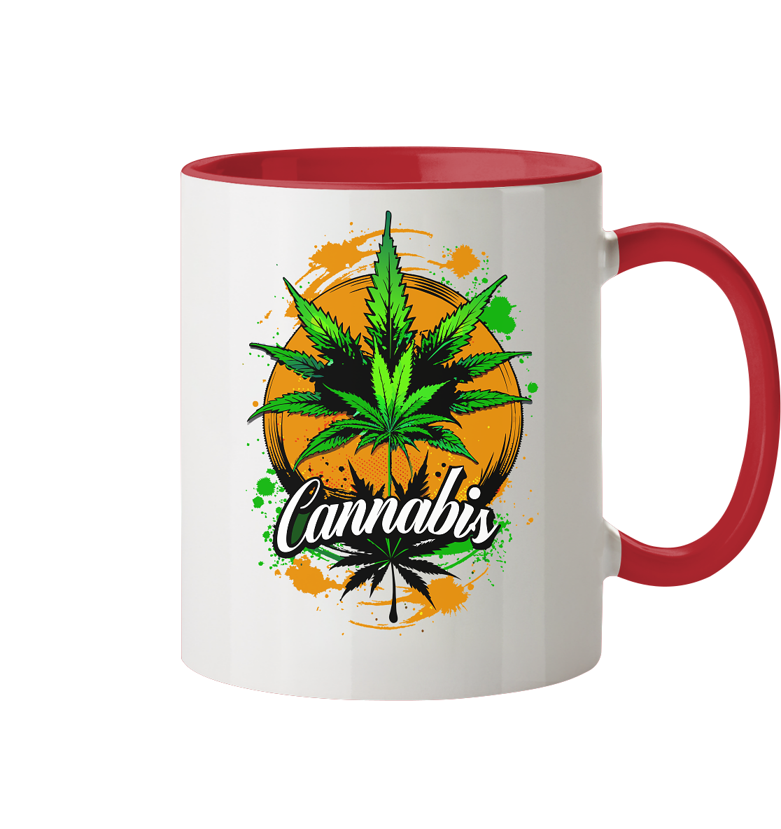 Orange Cannabis - Tasse zweifarbig