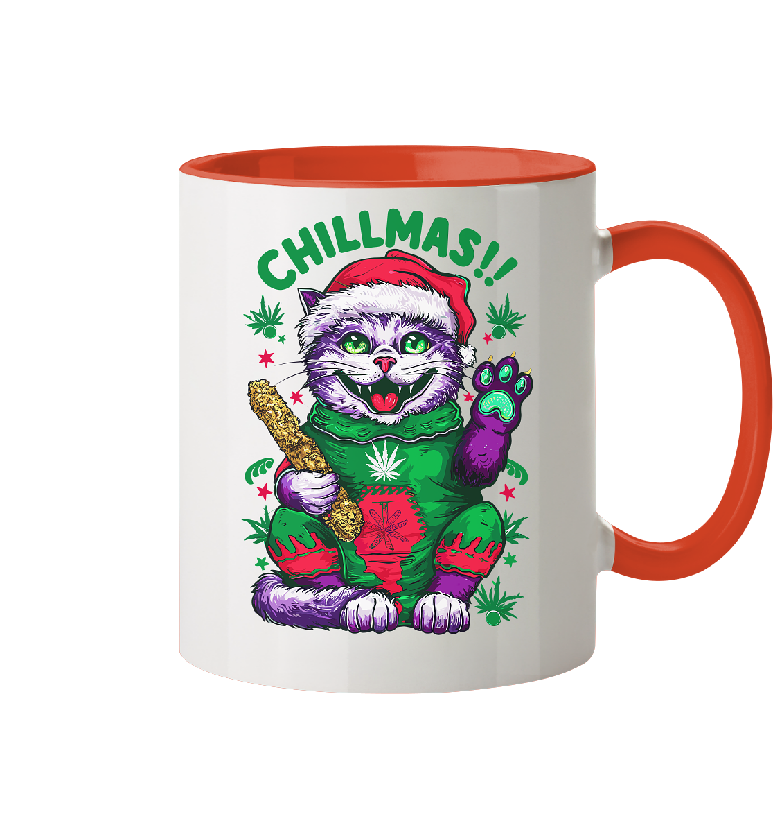 Chillmas Cat - Tasse zweifarbig