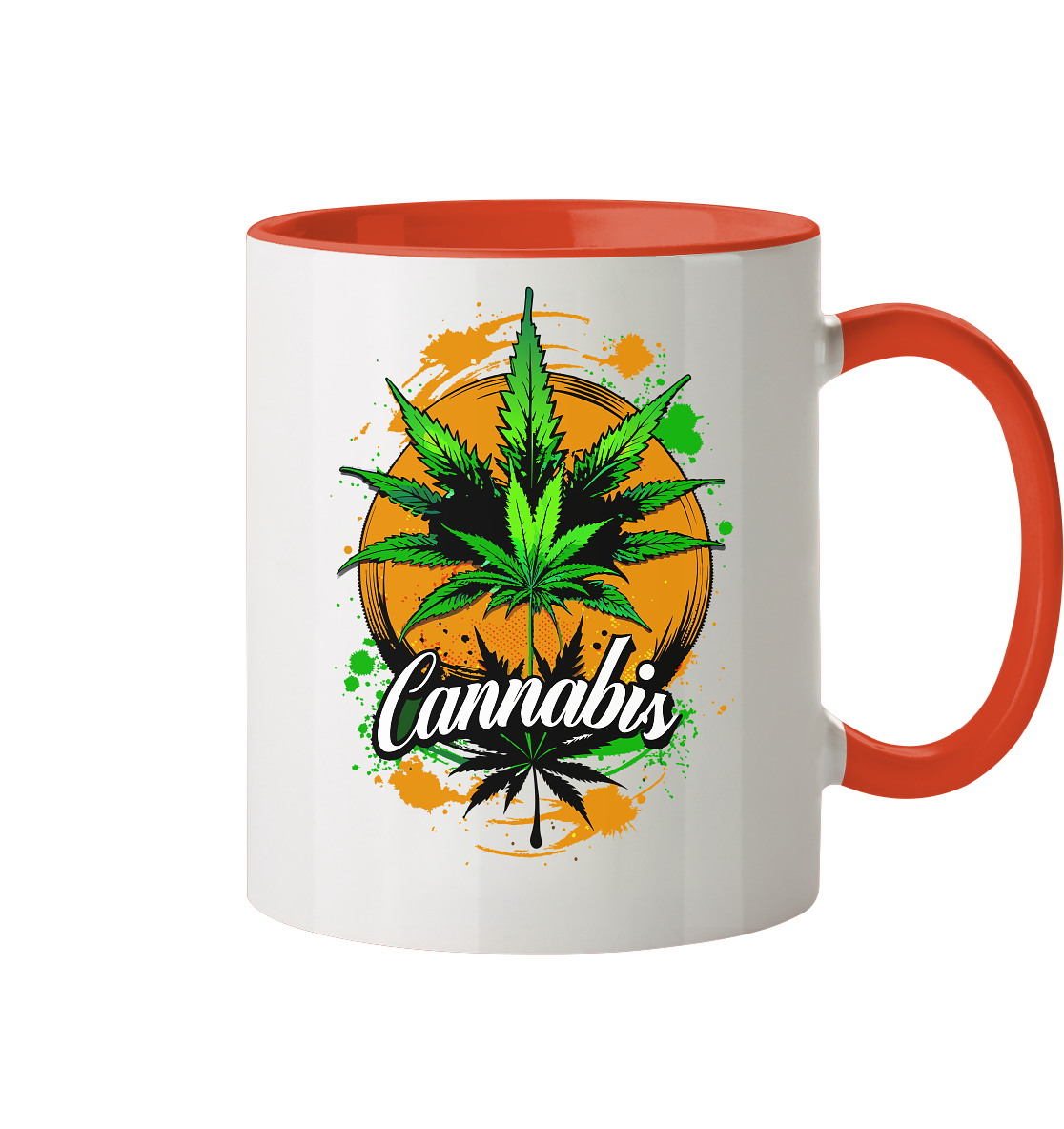 Orange Cannabis - Tasse zweifarbig