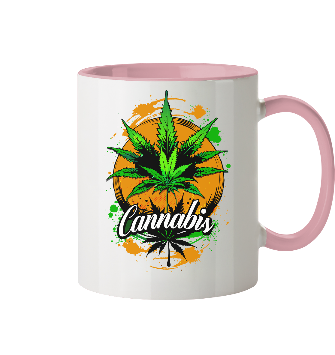 Orange Cannabis - Tasse zweifarbig