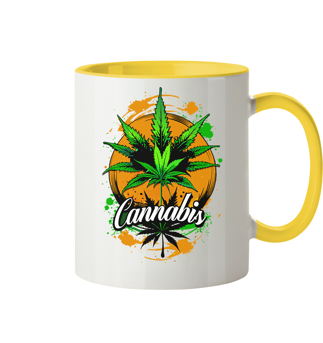 Orange Cannabis - Tasse zweifarbig