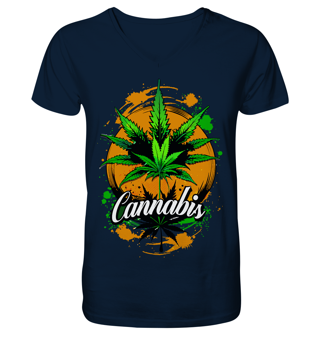 Orange Cannabis - Gentlemen V-Neck Shirt