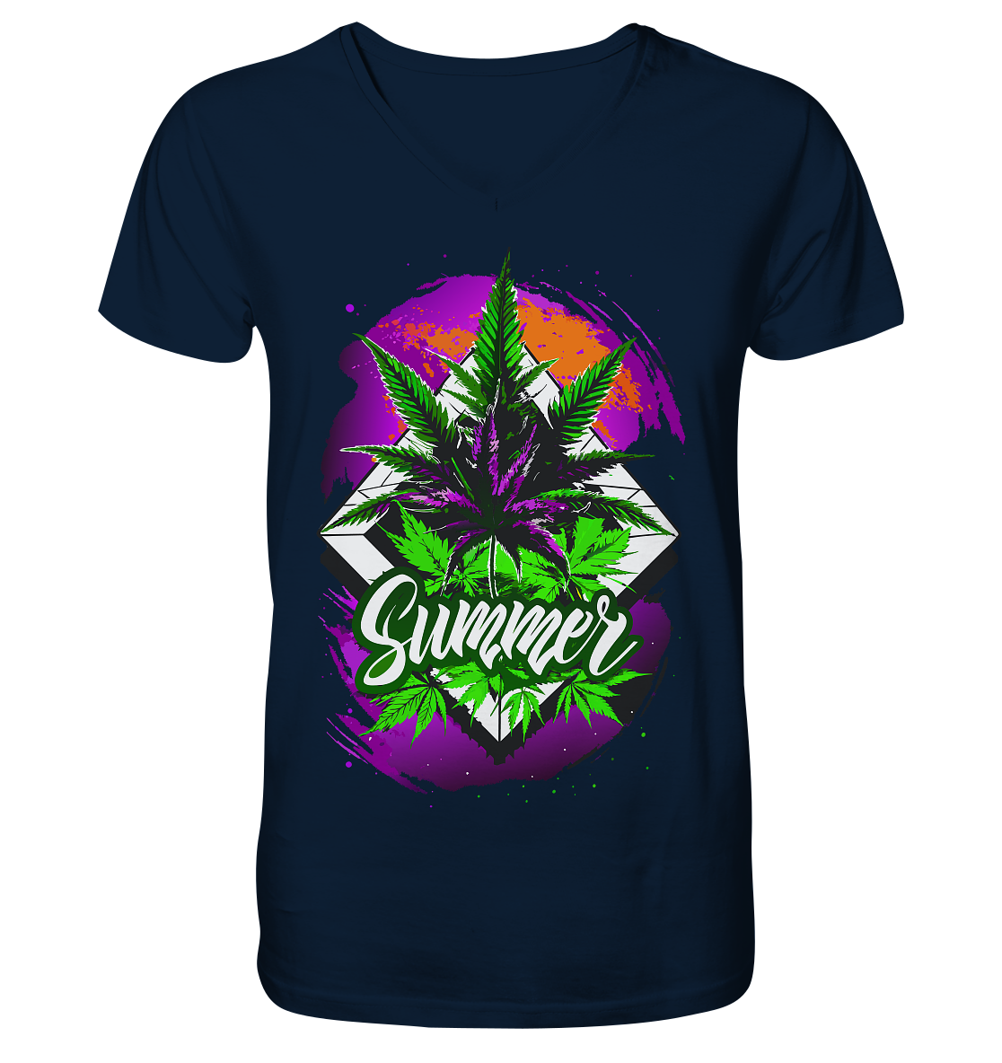 Purple Summer - Gentlemen V-Neck Shirt