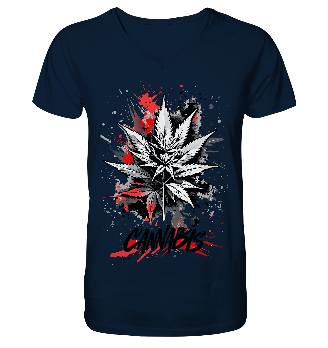 Red Cannabis - Gentlemen V-Neck Shirt