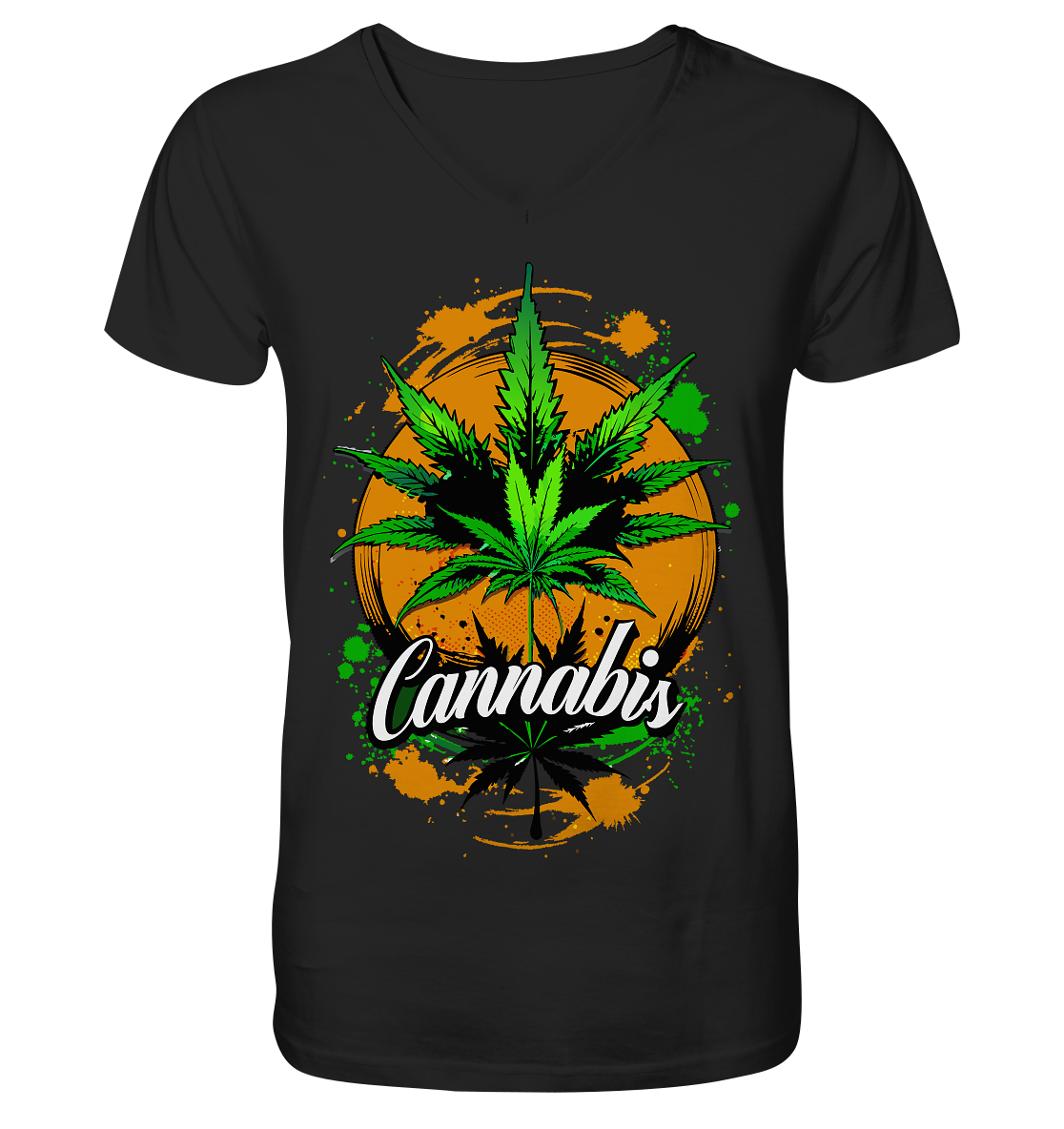 Orange Cannabis - Gentlemen V-Neck Shirt