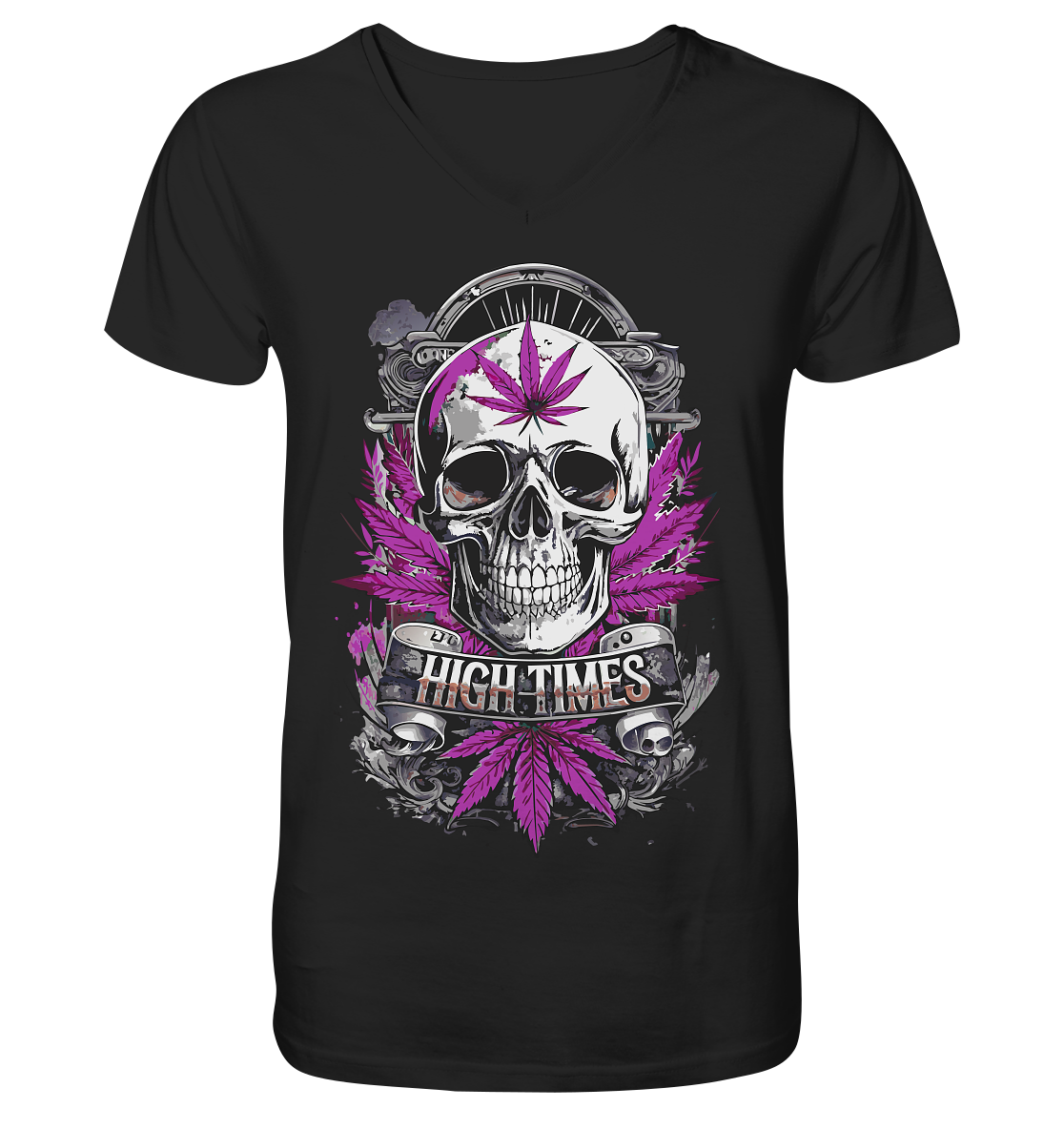 High Times Skull Purple - Gentlemen V-Neck Shirt