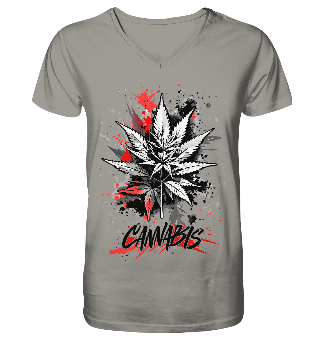 Red Cannabis - Gentlemen V-Neck Shirt