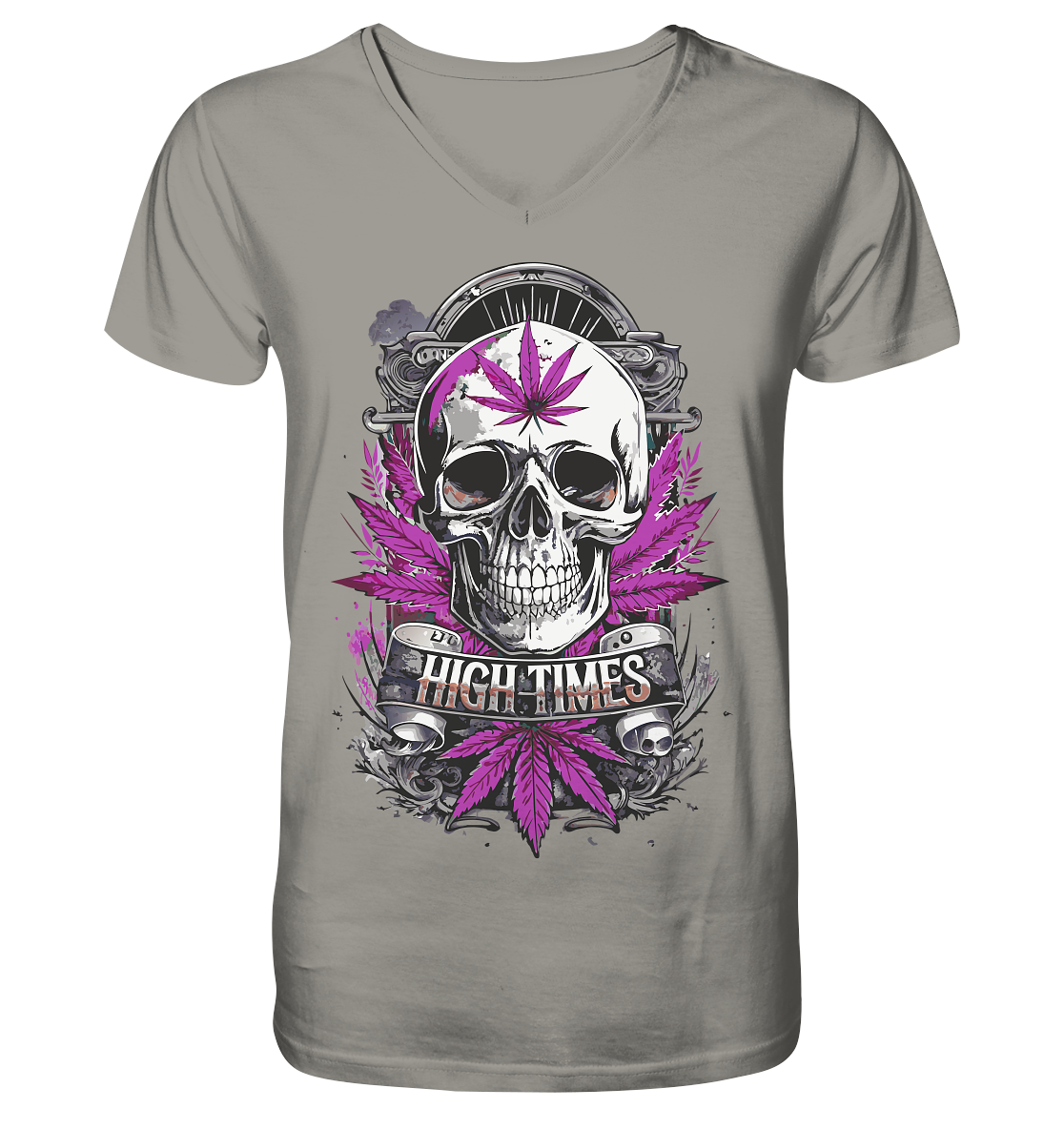 High Times Skull Purple - Gentlemen V-Neck Shirt