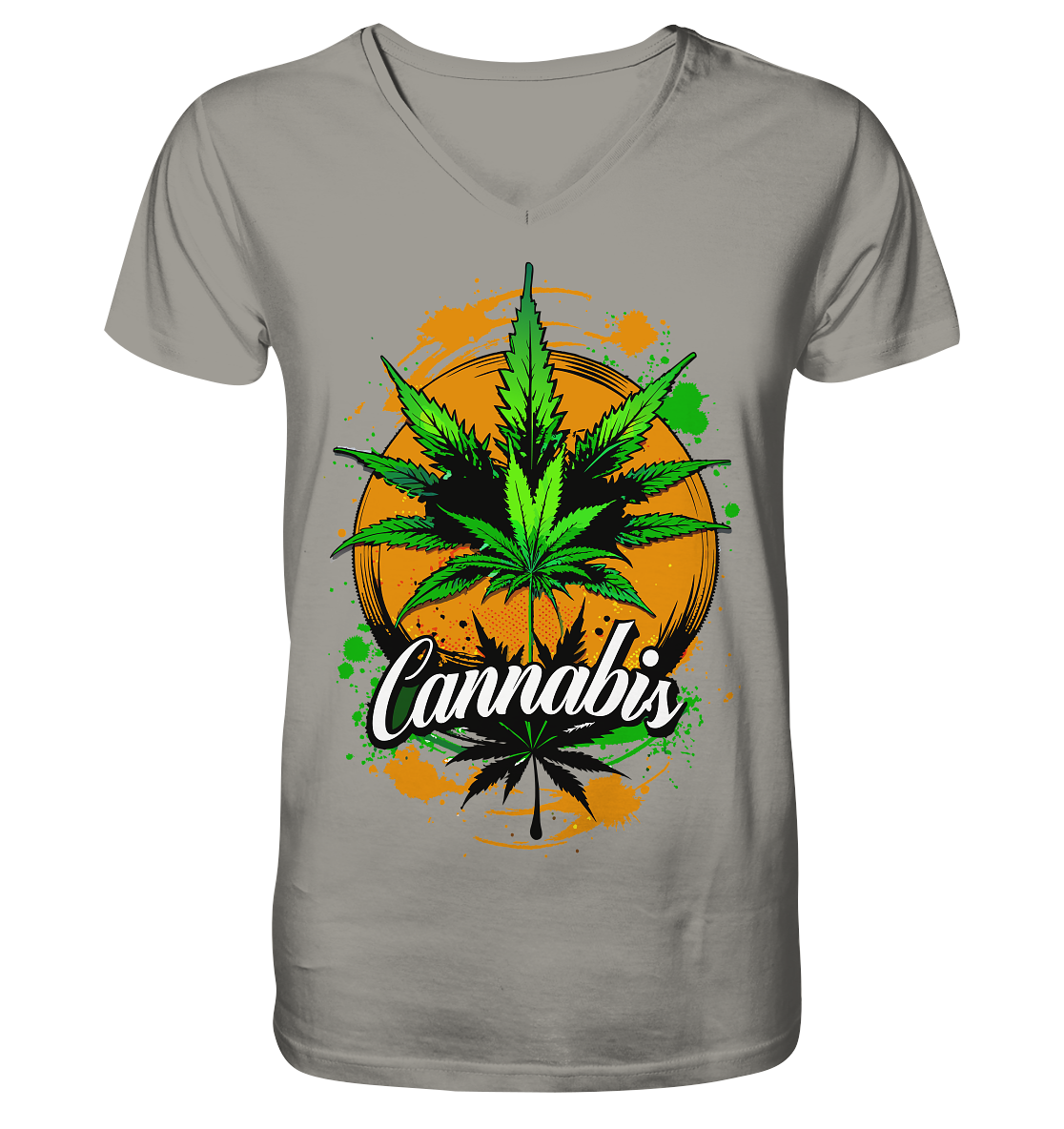 Orange Cannabis - Gentlemen V-Neck Shirt