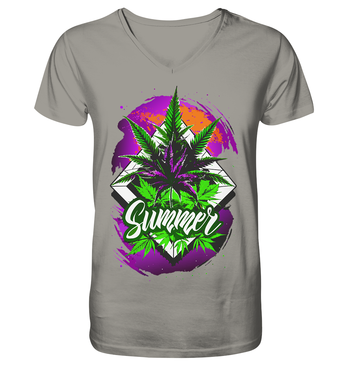 Purple Summer - Gentlemen V-Neck Shirt