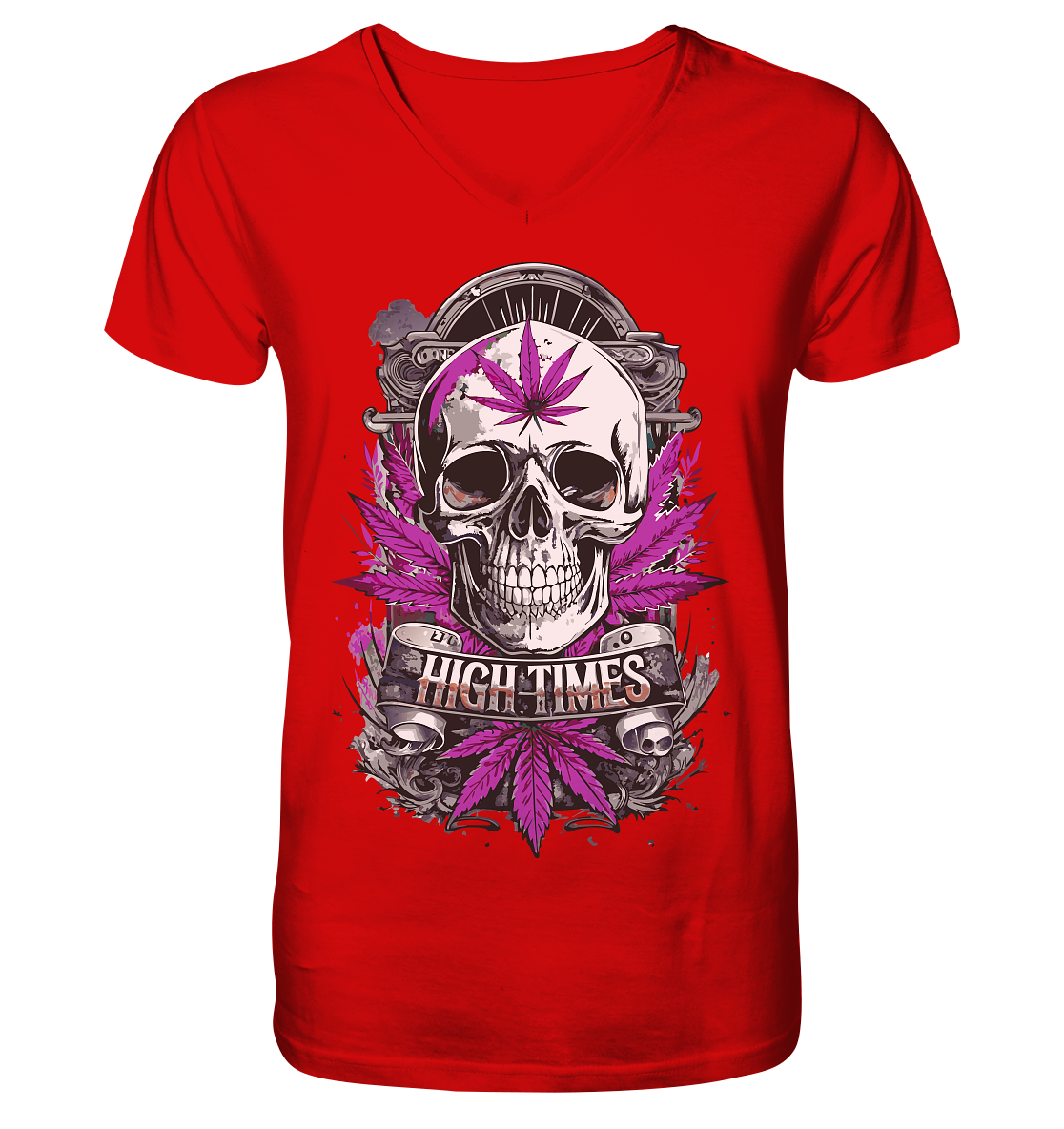 High Times Skull Purple - Gentlemen V-Neck Shirt