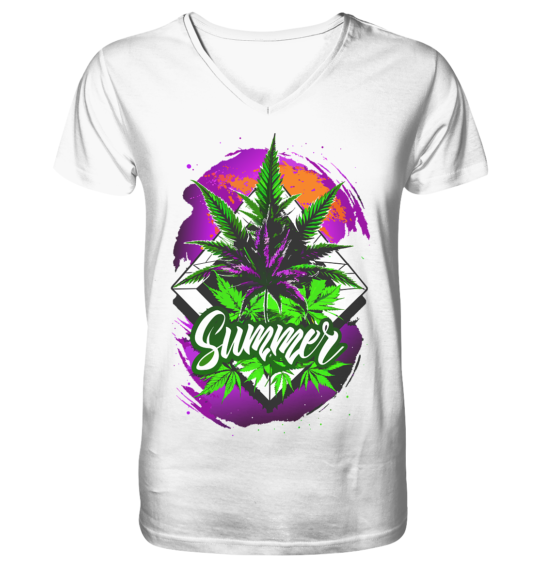 Purple Summer - Gentlemen V-Neck Shirt