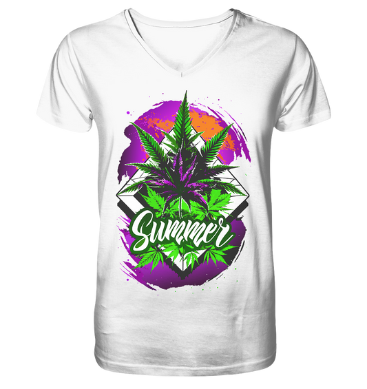 Purple Summer - Gentlemen V-Neck Shirt