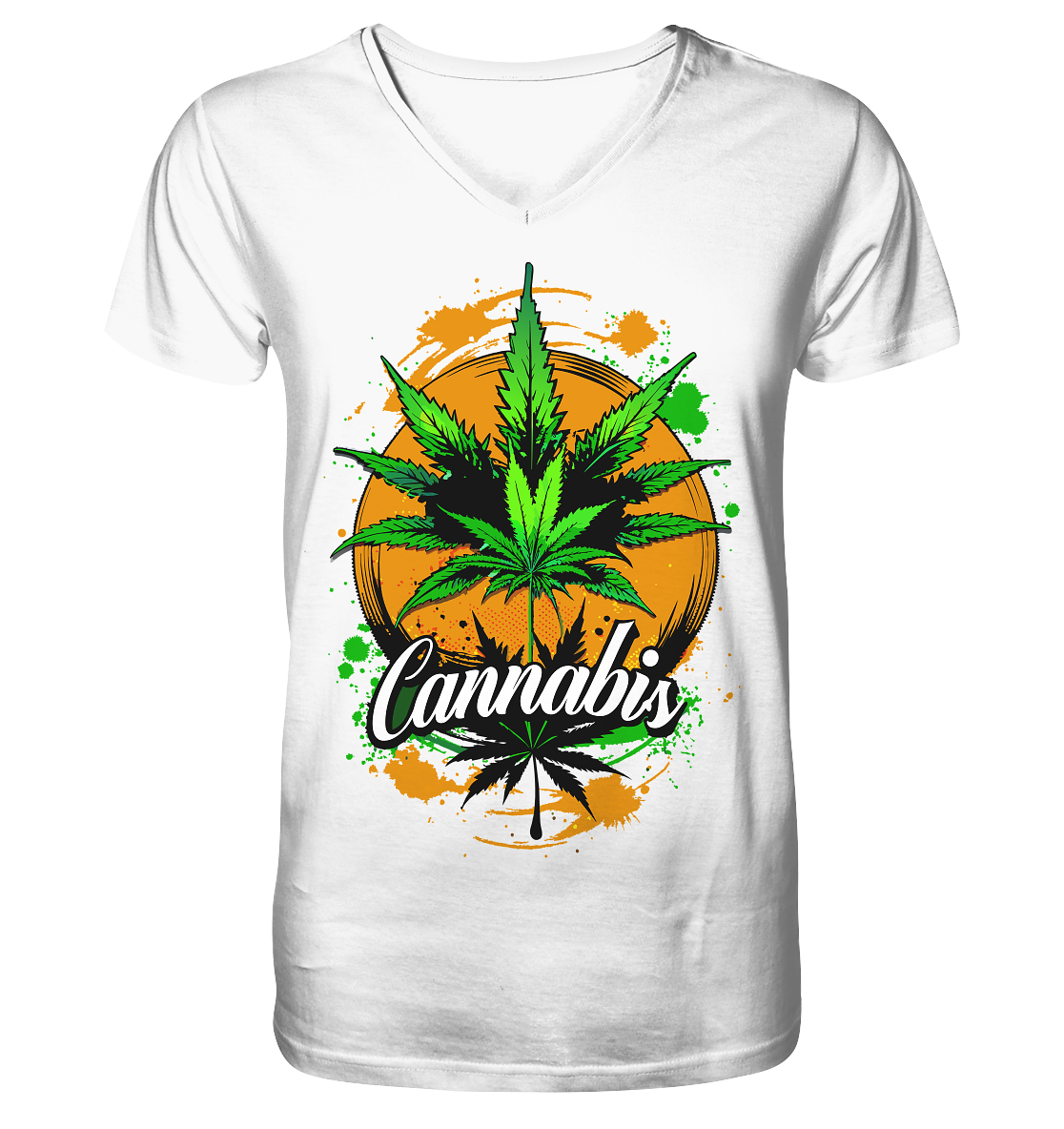 Orange Cannabis - Gentlemen V-Neck Shirt