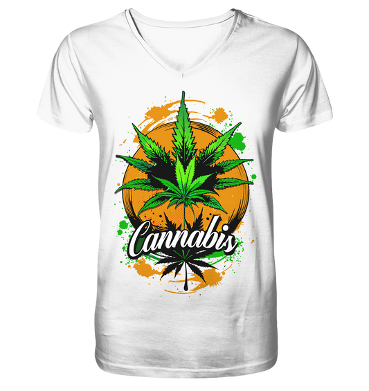 Orange Cannabis - Gentlemen V-Neck Shirt