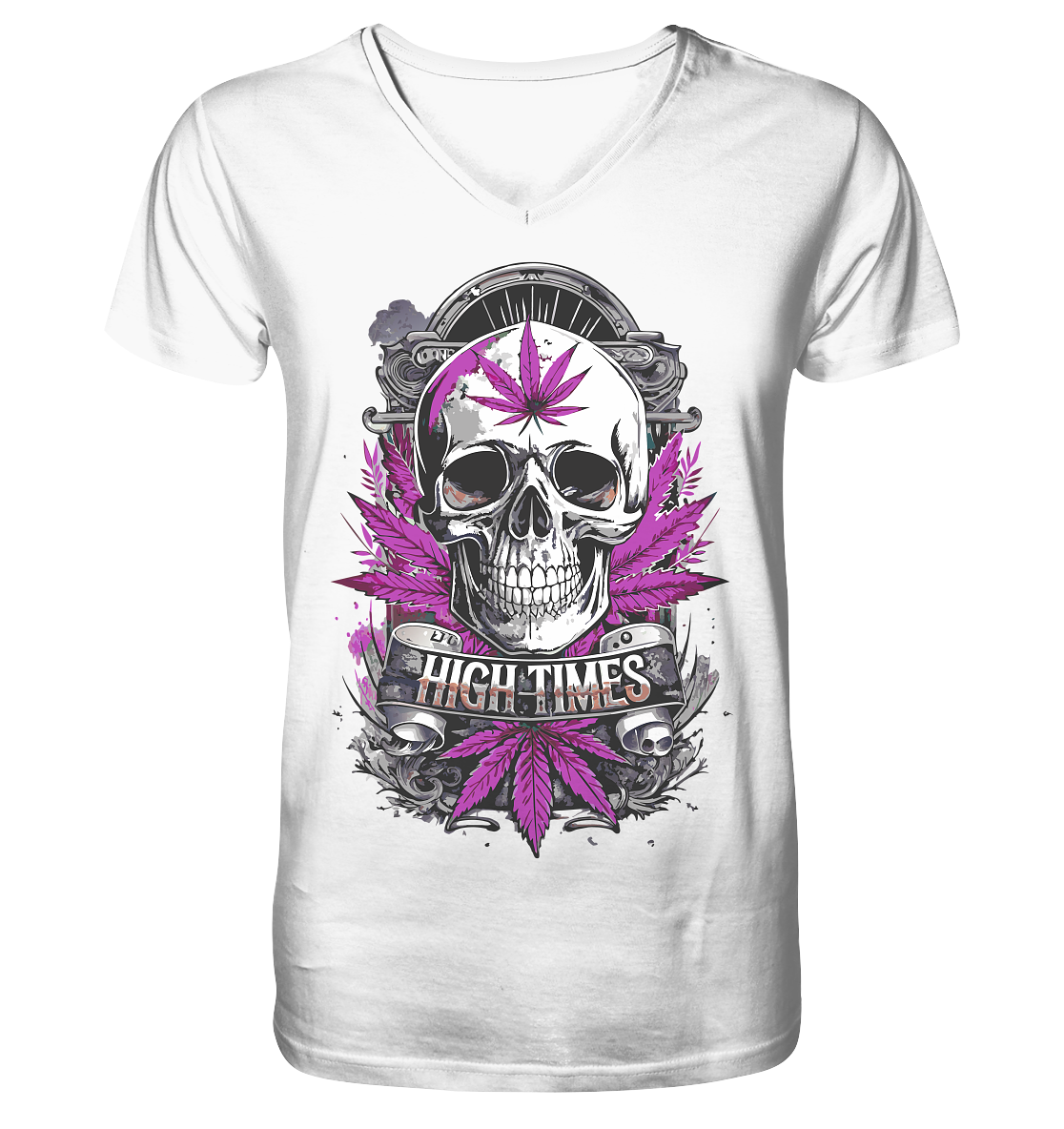 High Times Skull Purple - Gentlemen V-Neck Shirt