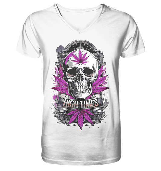 High Times Skull Purple - Gentlemen V-Neck Shirt