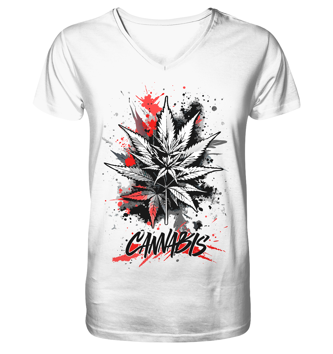 Red Cannabis - Gentlemen V-Neck Shirt