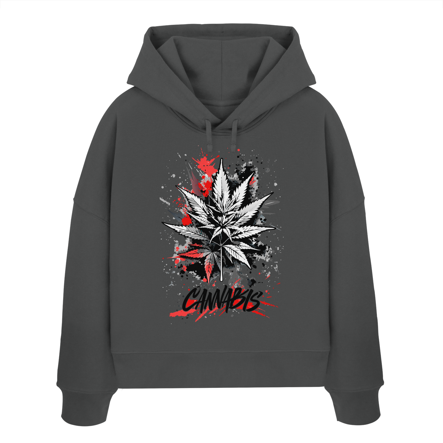 Red Cannabis - Ladies Boxcut Hoodie