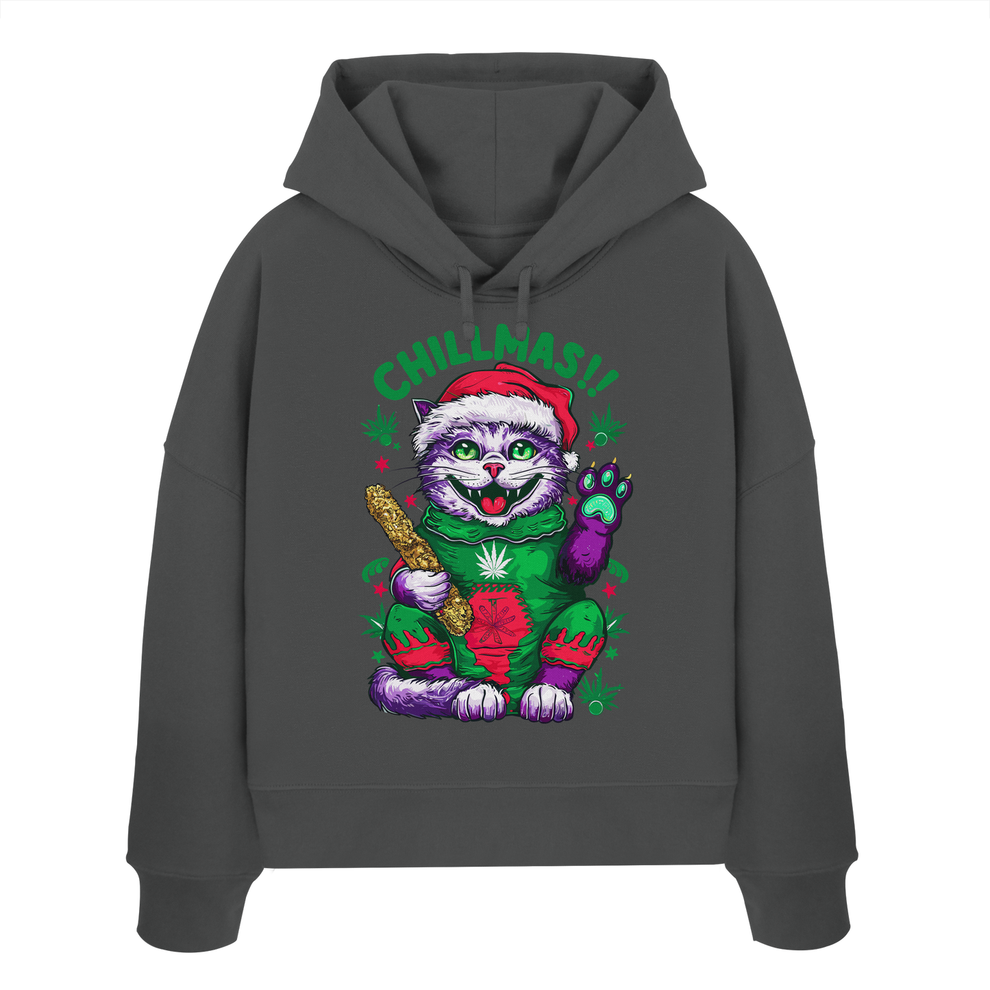 Chillmas Cat - Ladies Boxcut Hoodie