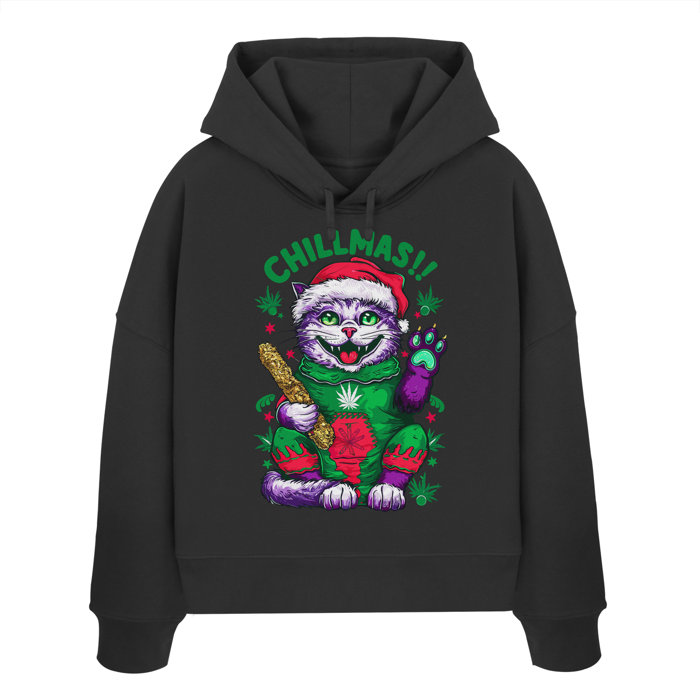 Chillmas Cat - Ladies Boxcut Hoodie