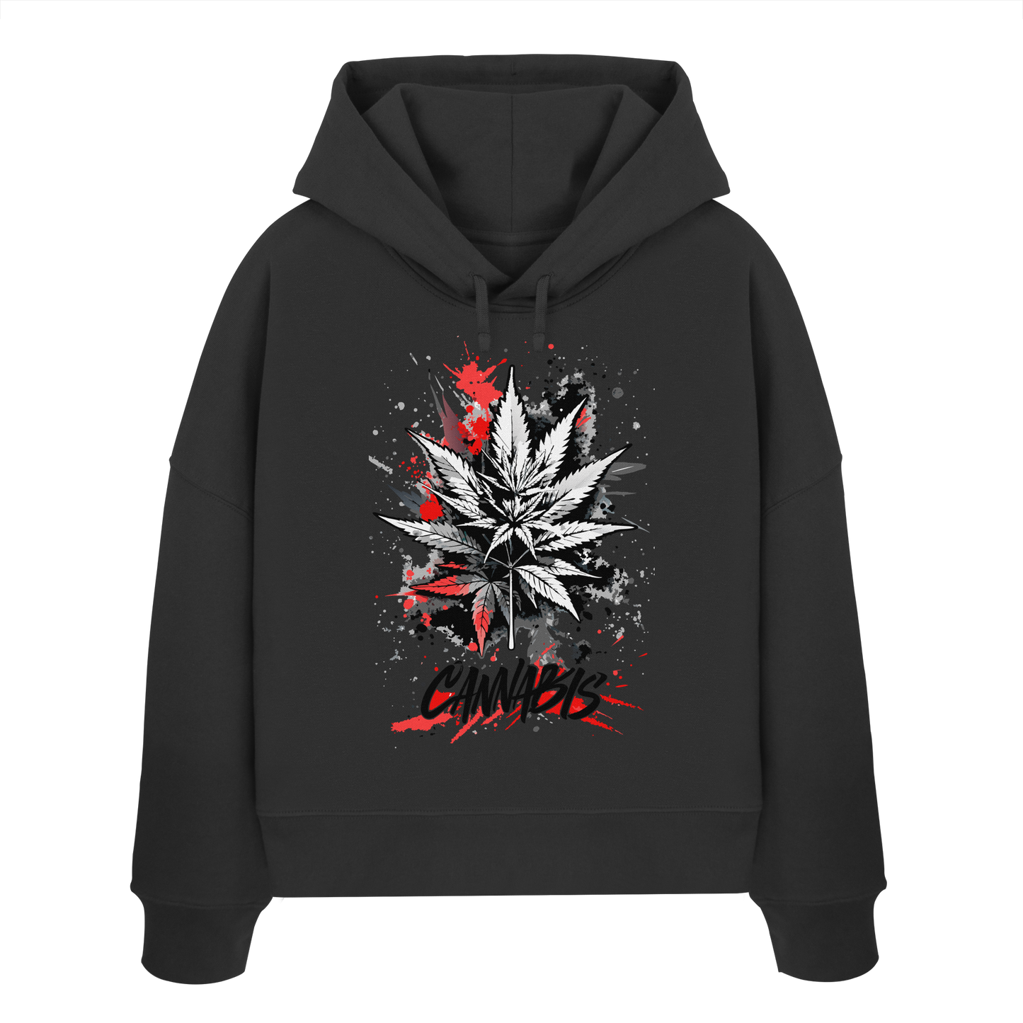 Red Cannabis - Ladies Boxcut Hoodie