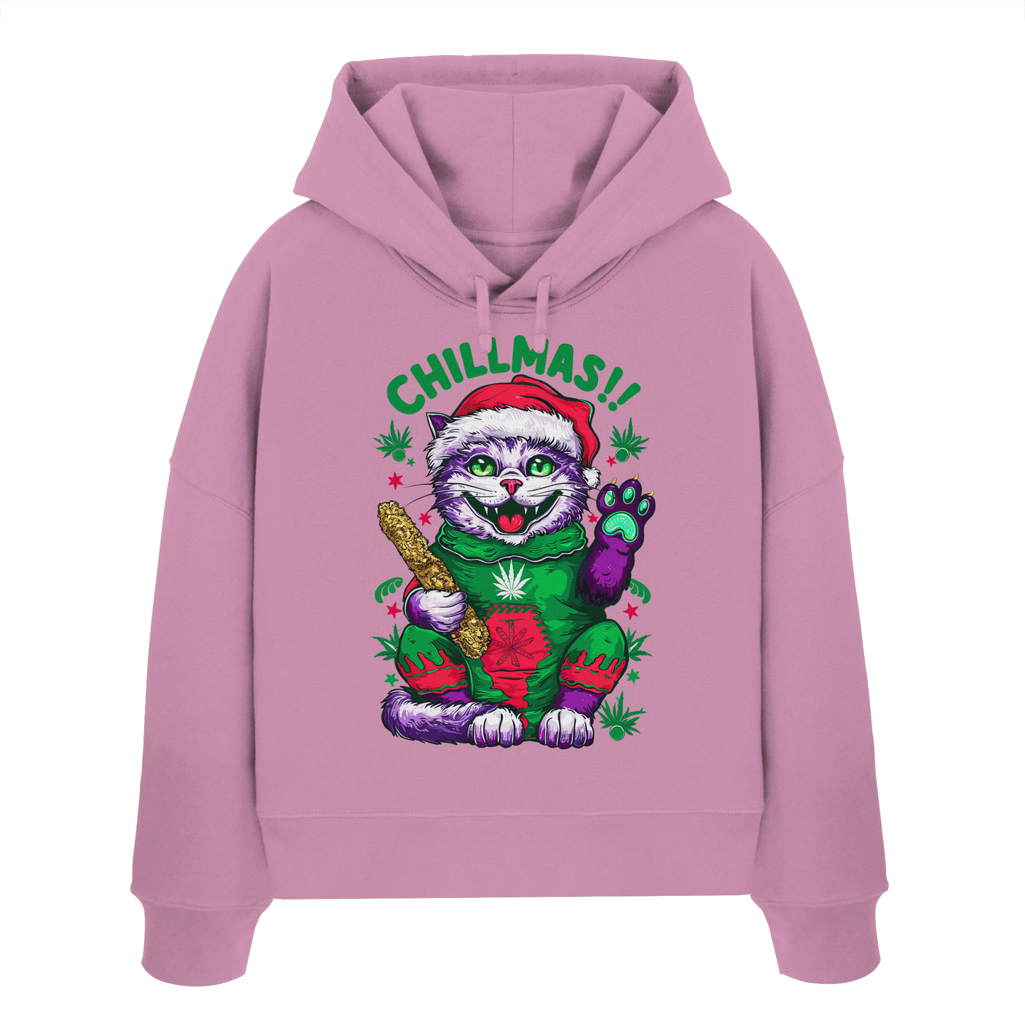 Chillmas Cat - Ladies Boxcut Hoodie