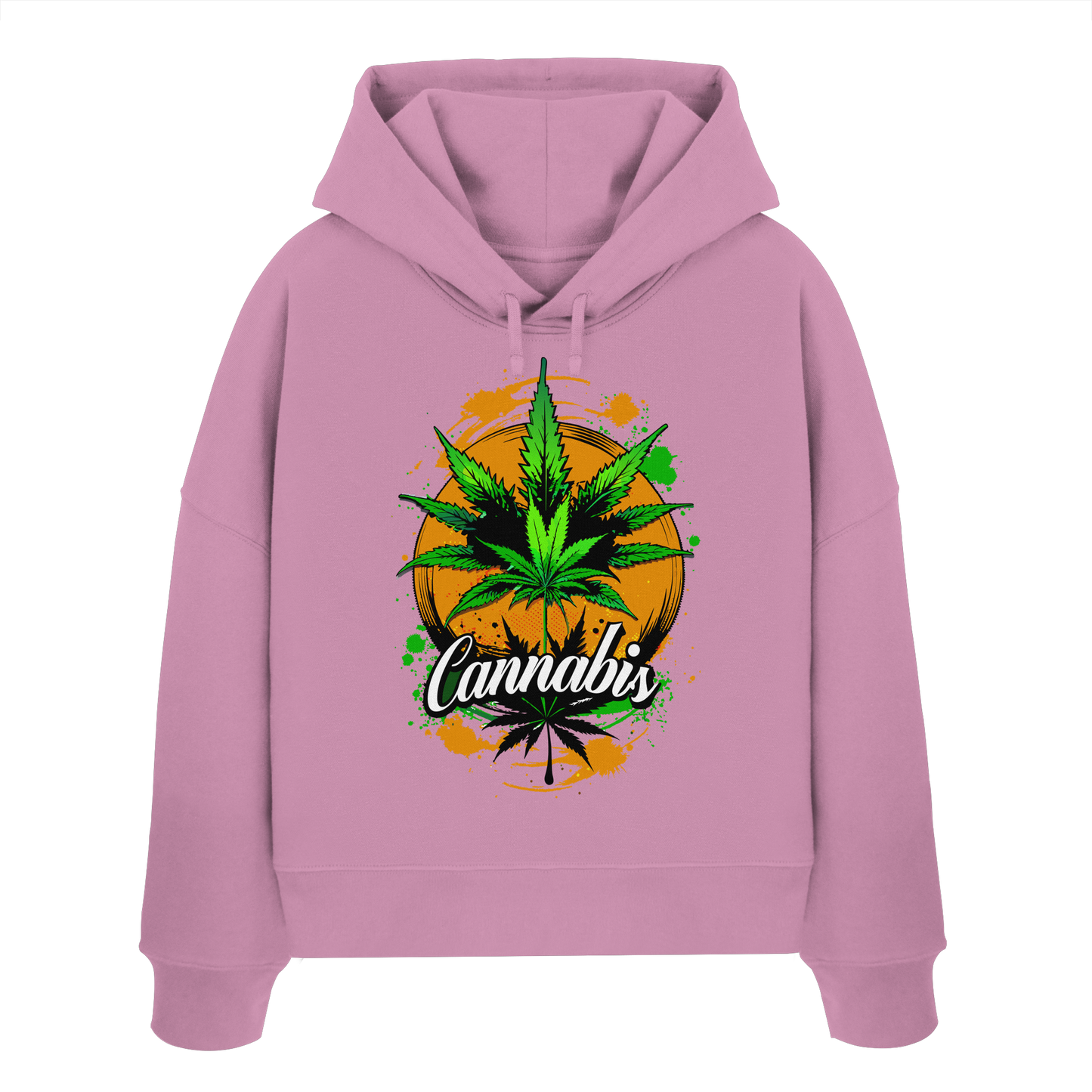 Orange Cannabis - Ladies Boxcut Hoodie