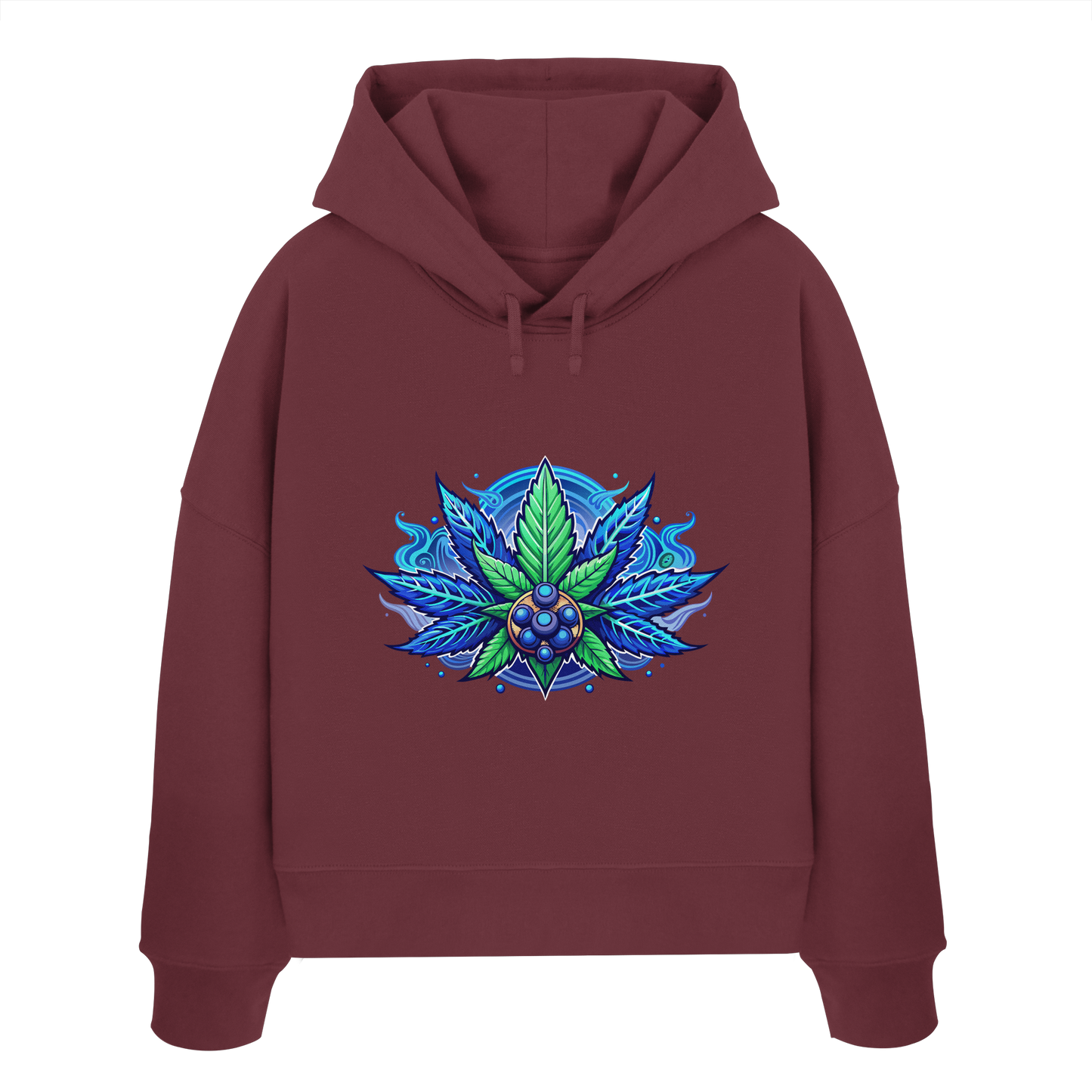 Blue Leaf - Ladies Boxcut Hoodie