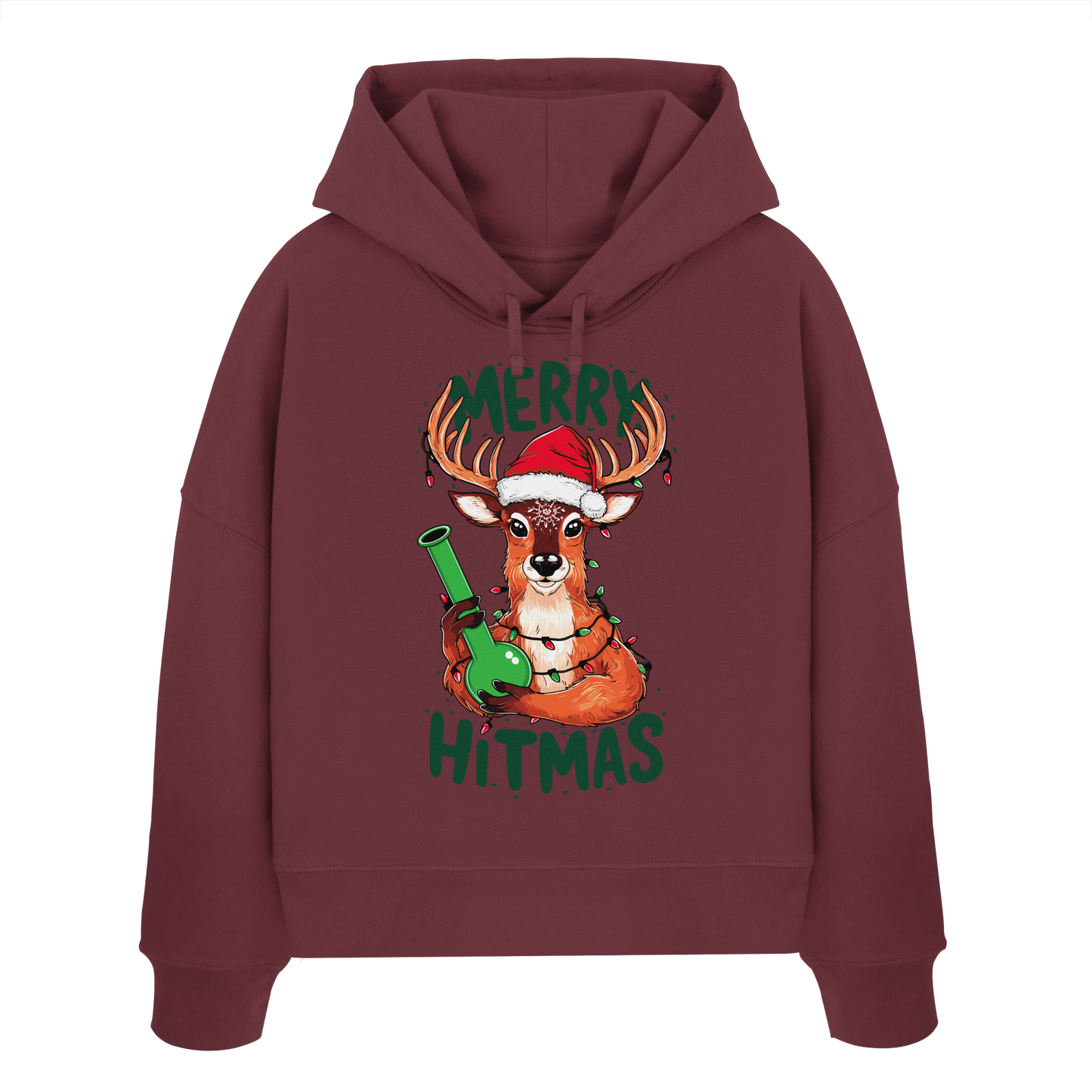 Bong Reindeer - Ladies Boxcut Hoodie