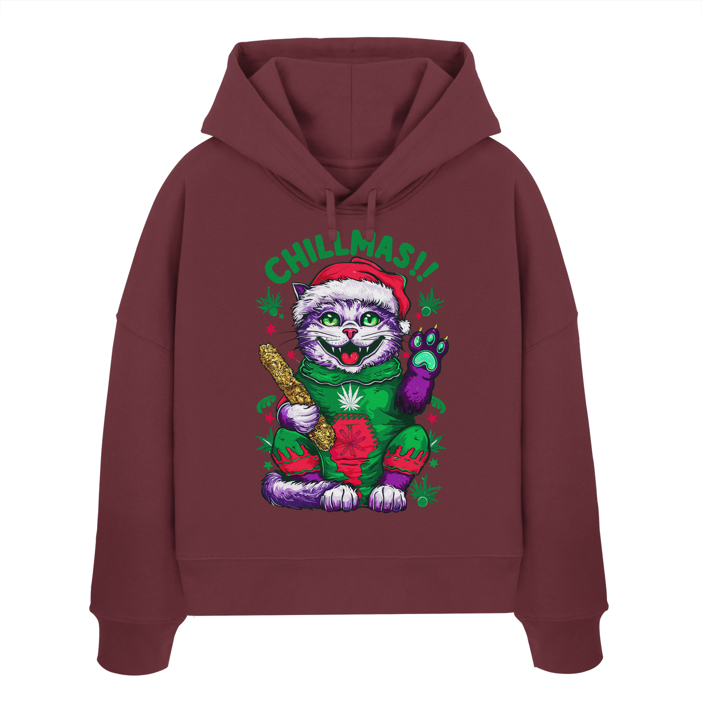 Chillmas Cat - Ladies Boxcut Hoodie