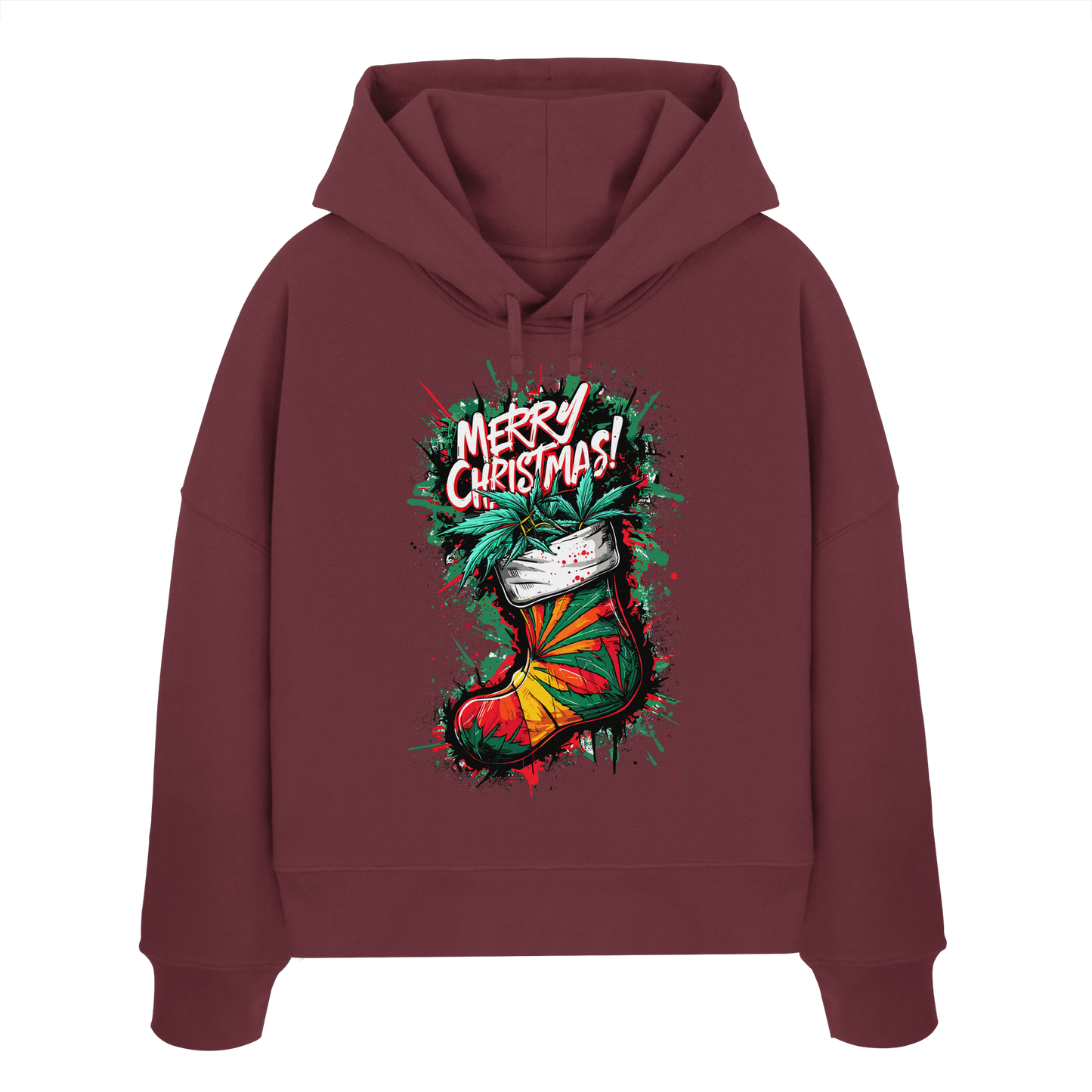 Christmas Boots - Ladies Boxcut Hoodie