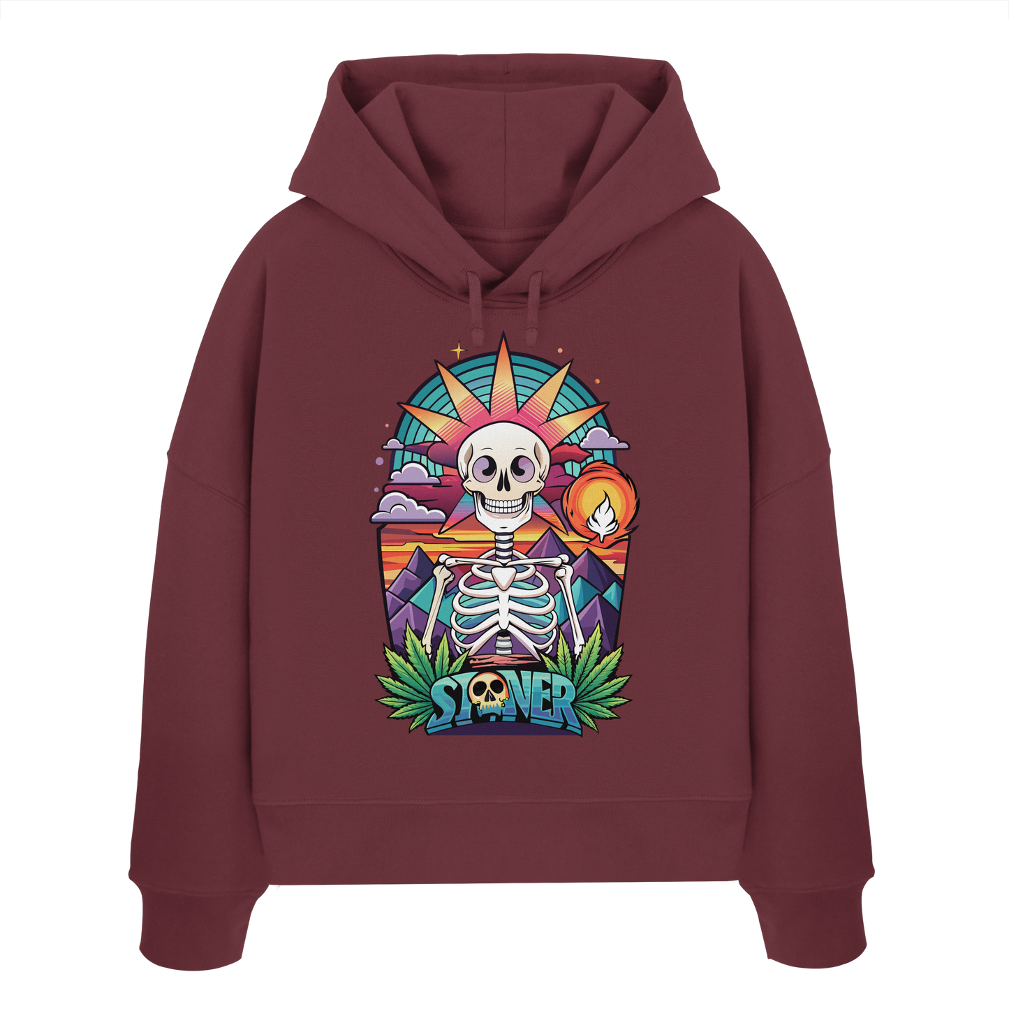 Color Stoner Skeleton - Ladies Boxcut Hoodie