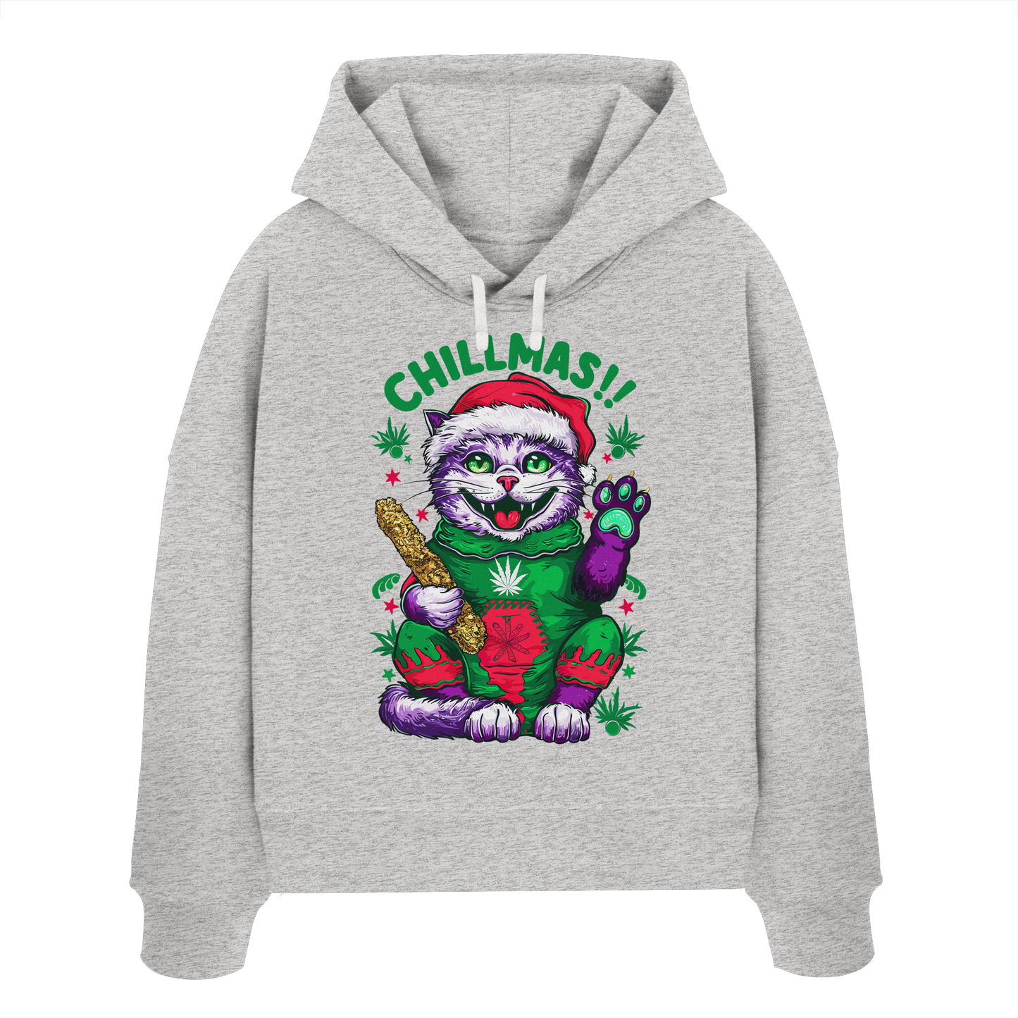 Chillmas Cat - Ladies Boxcut Hoodie