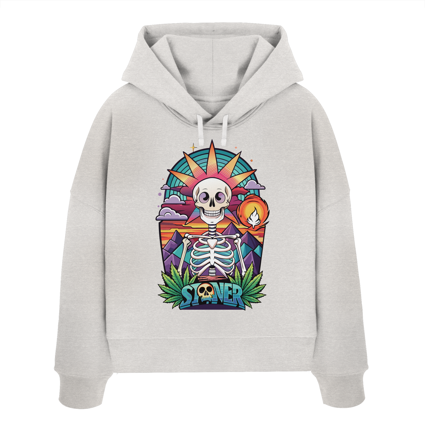 Color Stoner Skeleton - Ladies Boxcut Hoodie