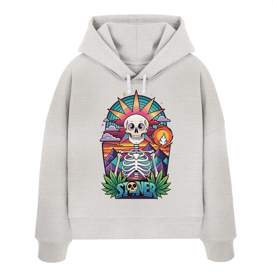 Color Stoner Skeleton - Ladies Boxcut Hoodie