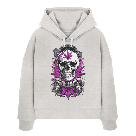 High Times Skull Purple - Ladies Boxcut Hoodie