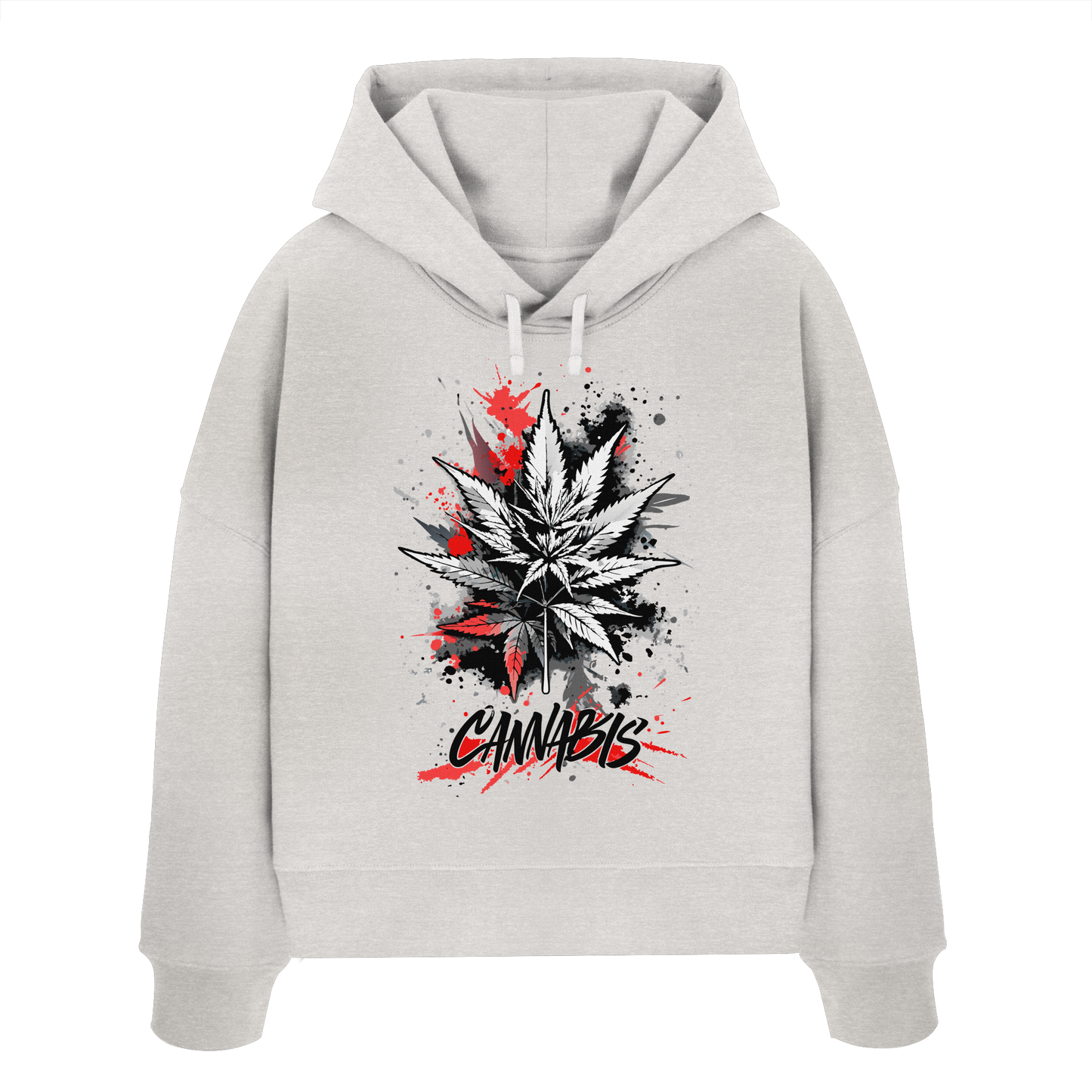 Red Cannabis - Ladies Boxcut Hoodie