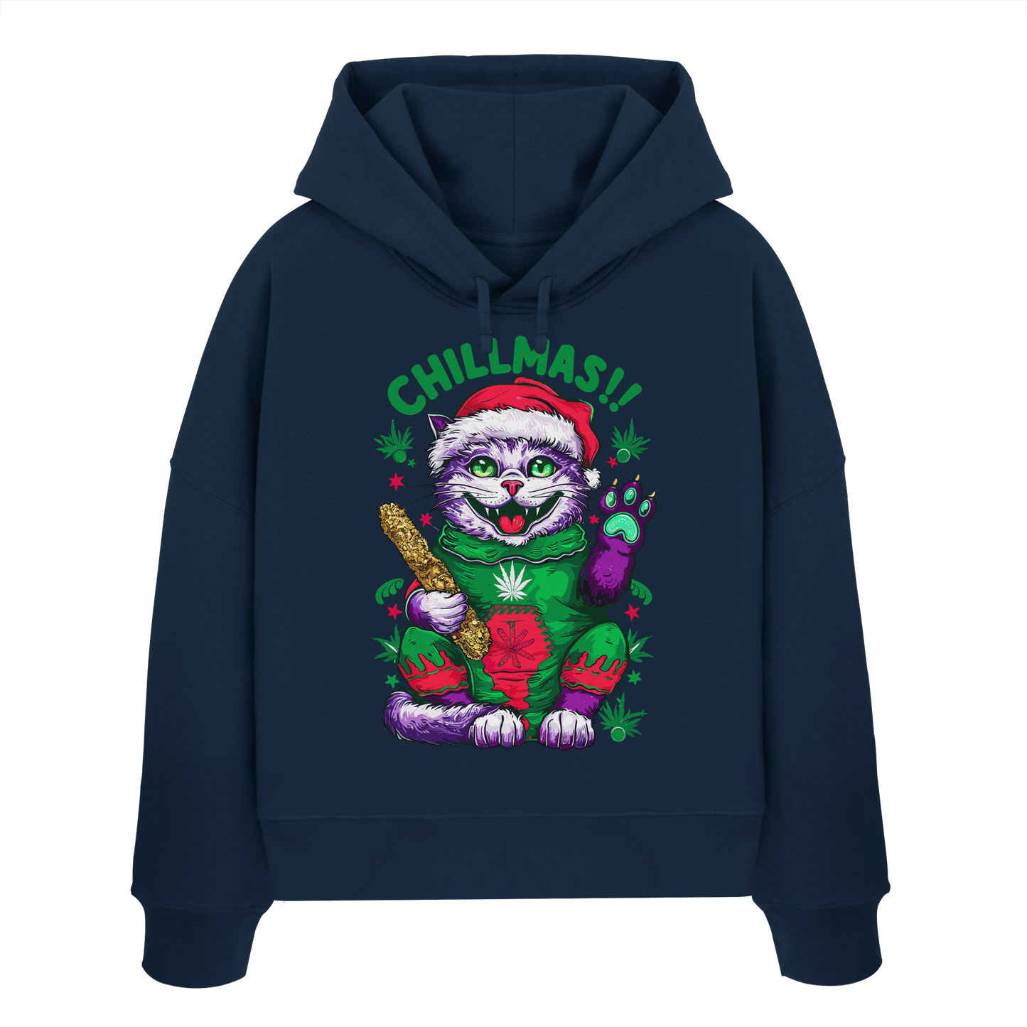 Chillmas Cat - Ladies Boxcut Hoodie