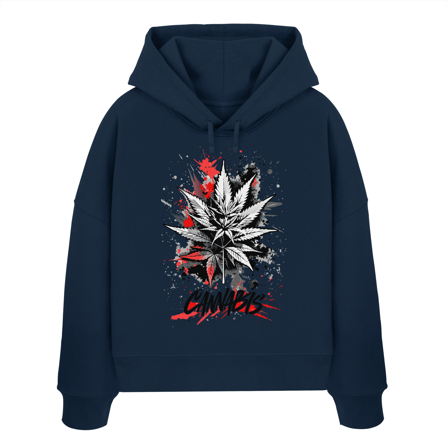 Red Cannabis - Ladies Boxcut Hoodie