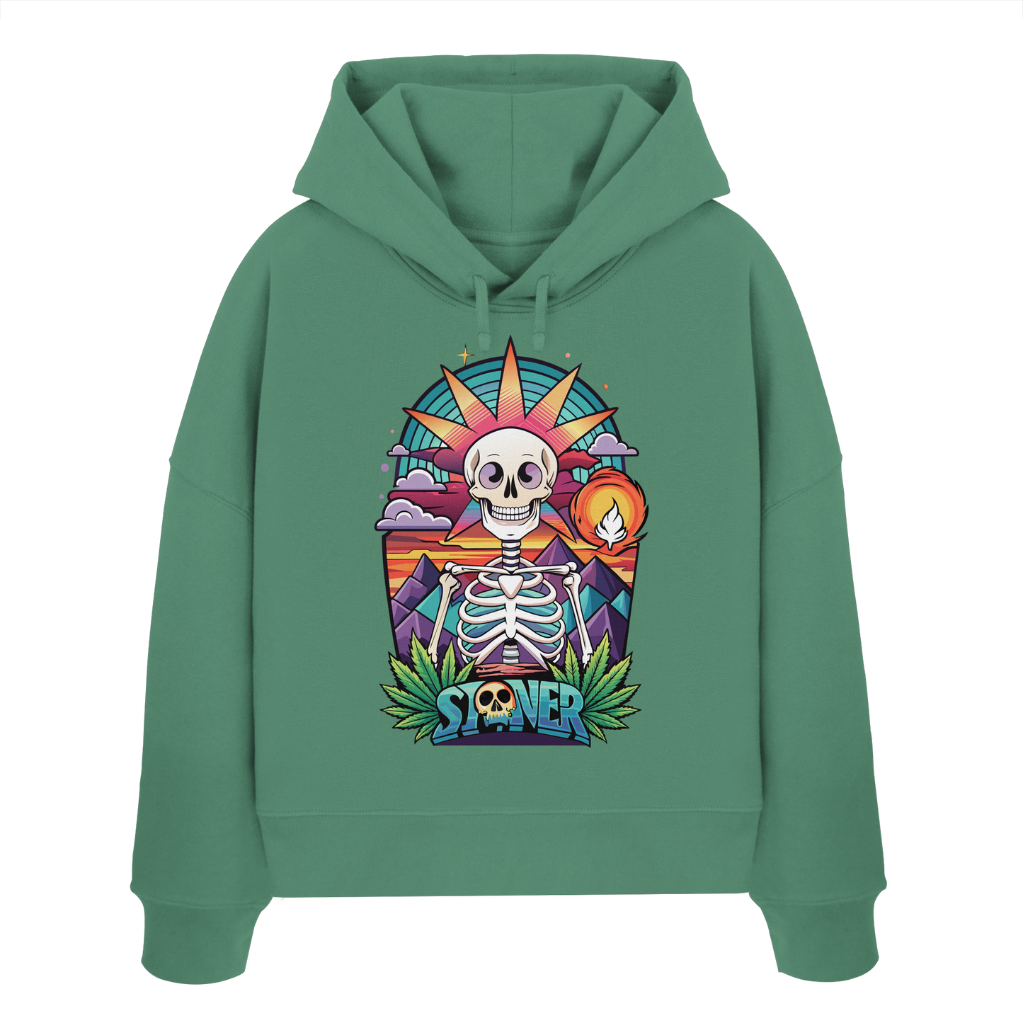 Color Stoner Skeleton - Ladies Boxcut Hoodie