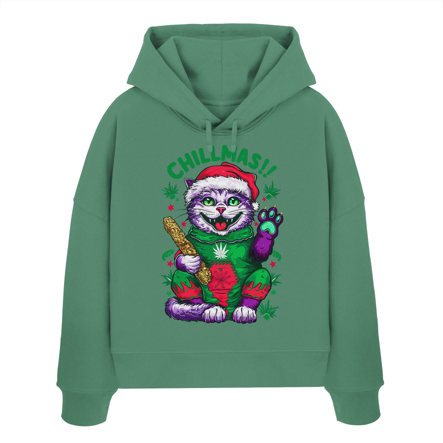 Chillmas Cat - Ladies Boxcut Hoodie