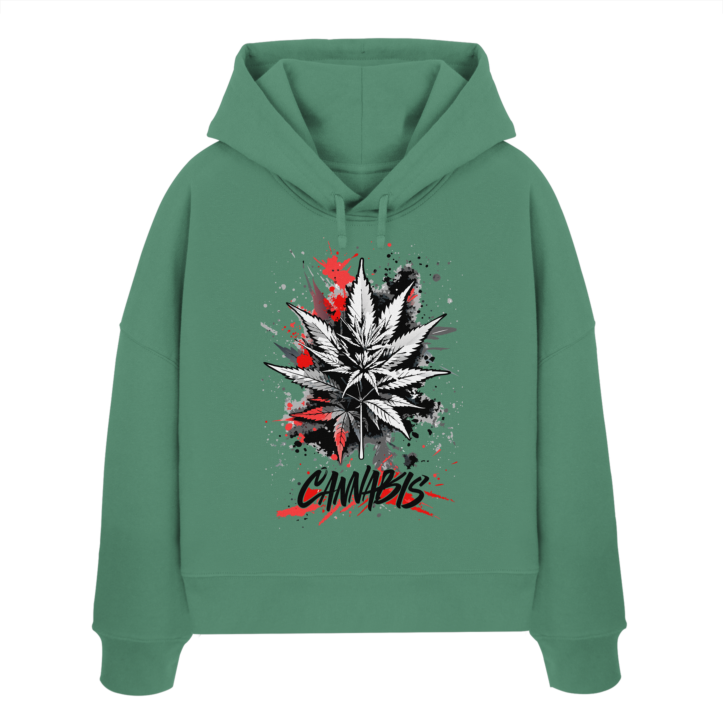 Red Cannabis - Ladies Boxcut Hoodie