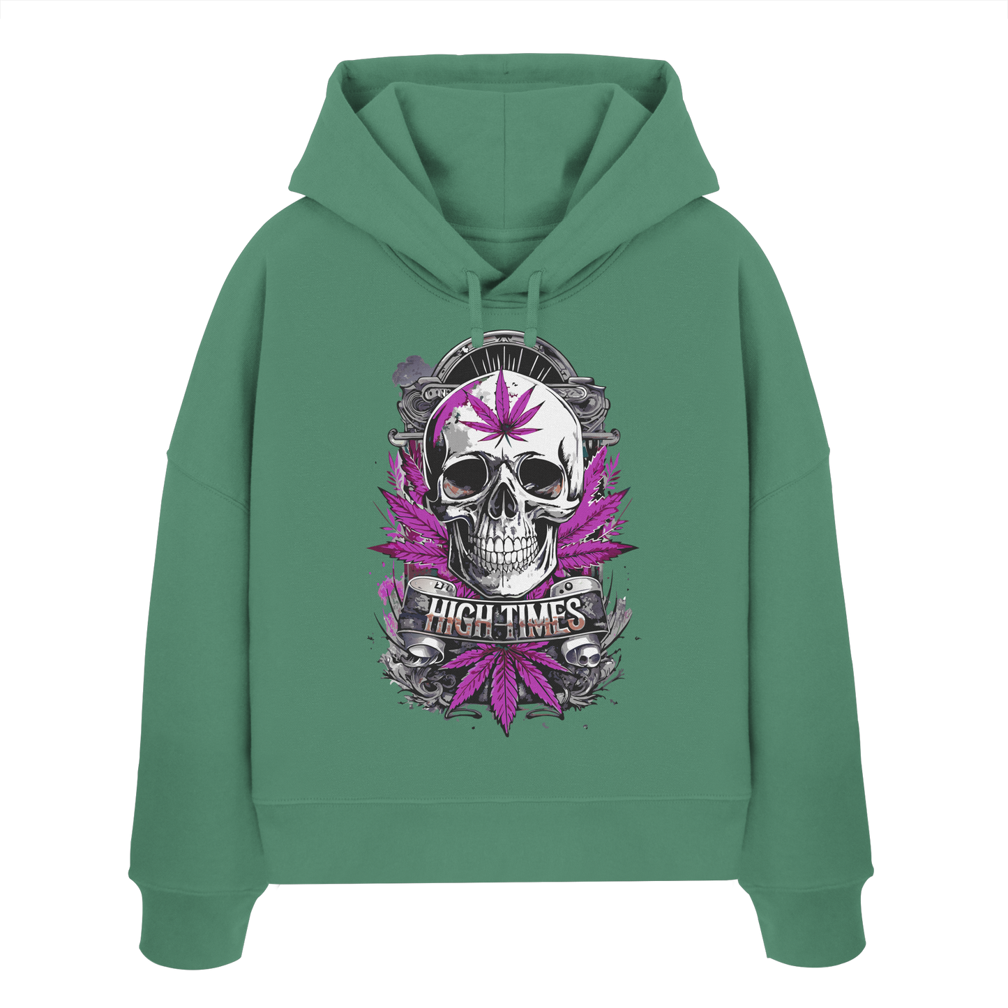 High Times Skull Purple - Ladies Boxcut Hoodie