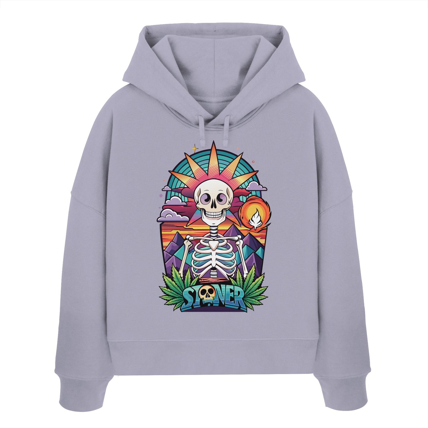 Color Stoner Skeleton - Ladies Boxcut Hoodie