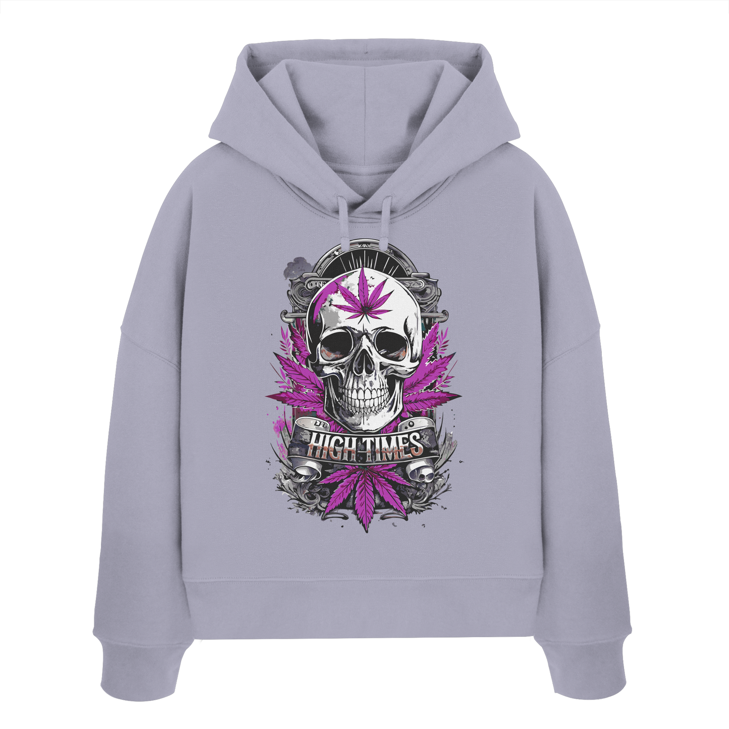 High Times Skull Purple - Ladies Boxcut Hoodie