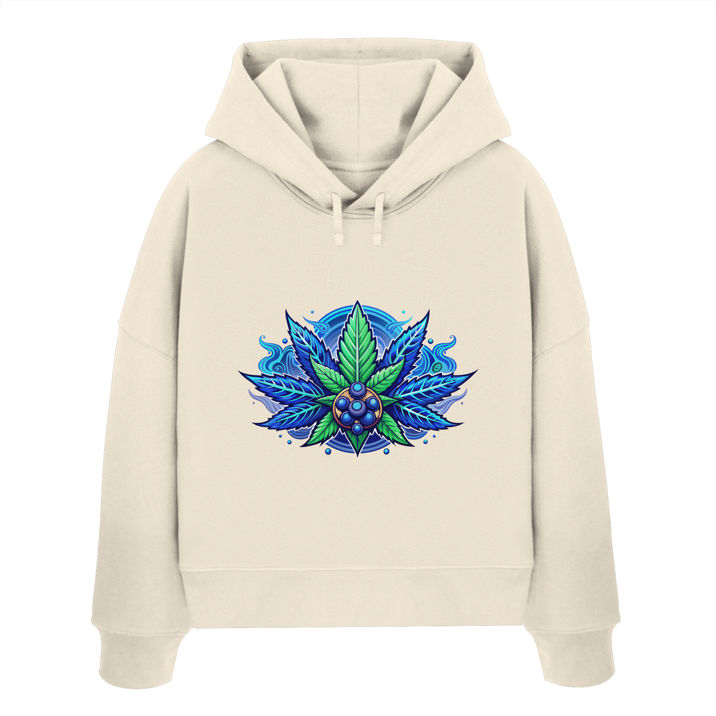 Blue Leaf - Ladies Boxcut Hoodie