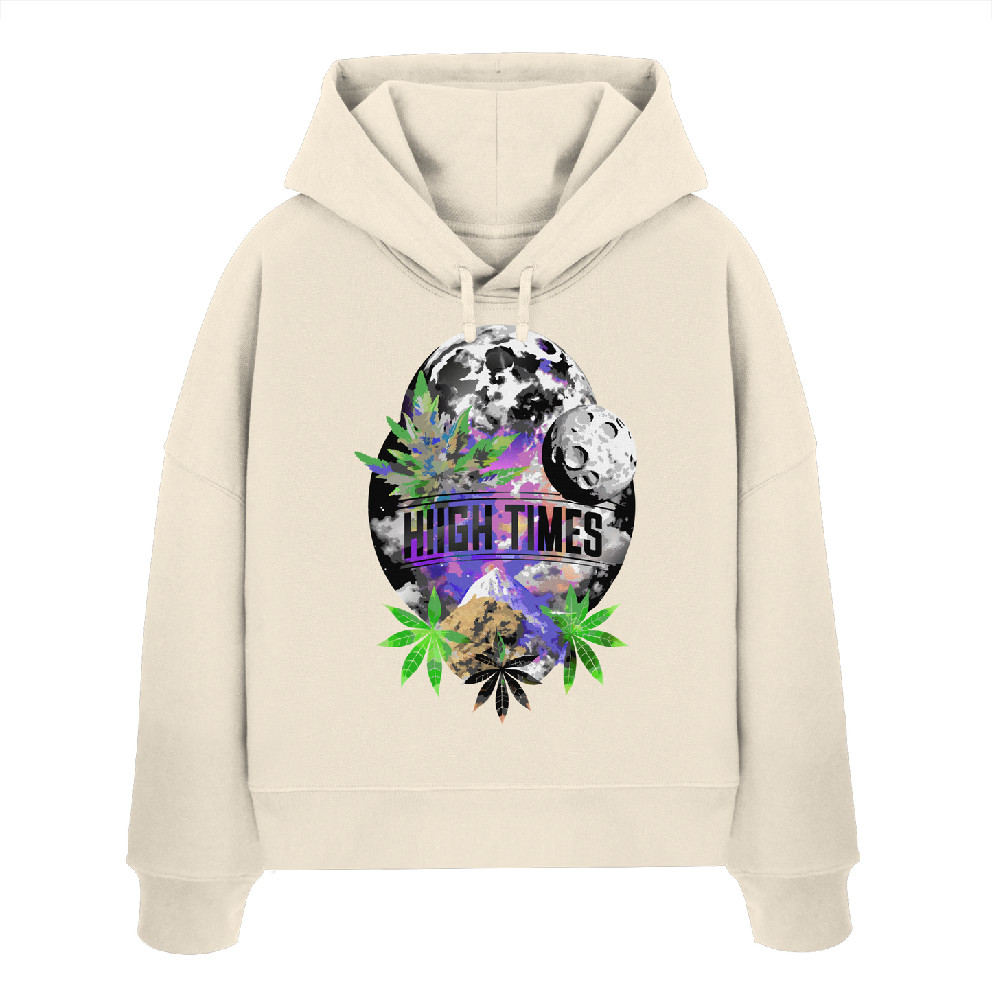 High Times Moon - Ladies Boxcut Hoodie